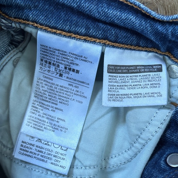 Levi's WEDGIE STRAIGHT Blue Jeans 25 - Picture 8 of 10